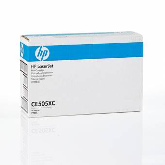 Картридж HP CE505XC оригинальный чёрный для принтеров HP LASERJET P2055