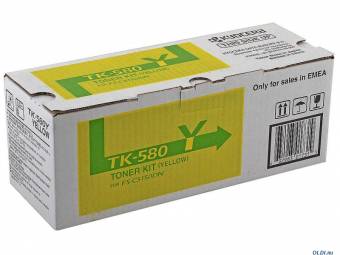 Картридж Kyocera 1T02KTANL0 TK-580Y оригинальный желтый для принтеров Kyocera FS-C5150DN | Kyocera ECOSYS P6021cdn