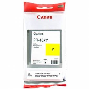 Картридж Canon 6708B001 PFI-107Y оригинальный желтый для принтеров Canon ImagePROGRAF iPF670 | Canon ImagePROGRAF iPF680 | Canon ImagePROGRAF iPF685 | Canon ImagePROGRAF iPF770 | Canon ImagePROGRAF iPF780 | Canon ImagePROGRAF iPF785