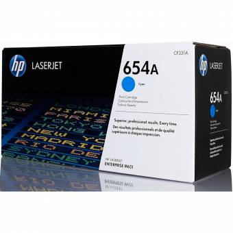 Картридж HP CF331A 654A оригинальный синий для принтеров HP Laserjet Enterprise M651
