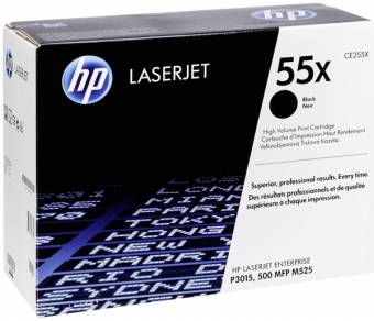 Картридж HP CE255X 55X оригинальный чёрный для принтеров HP LaserJet Enterprise P3015 | HP LaserJet Enterprise 500 MFP M525
