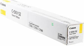 Картридж Canon 1001C002 C-EXV52Y оригинальный желтый для принтеров Canon imageRUNNER C7565i | Canon imageRUNNER C7565 | Canon imageRUNNER C7570i | Canon imageRUNNER C7570 | Canon imageRUNNER C7580i | Canon imageRUNNER C7580