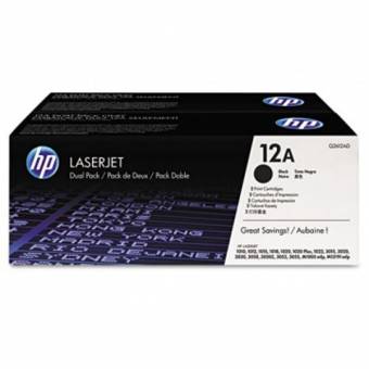 Комплект картриджей HP Q2612AD (Q2612AF) 12A оригинальный чёрный для принтеров HP Laserjet 1010 | HP Laserjet 1012 | HP Laserjet 1015 | HP Laserjet 1018 | HP Laserjet 1020 | HP Laserjet 1020plus | HP Laserjet 1022 | HP Laserjet 3015 | HP Laserjet 3020 | H