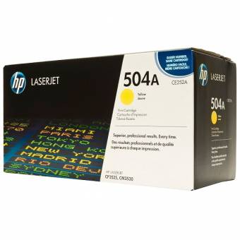 Картридж HP CE252A 504A оригинальный желтый для принтеров HP LASERJET CP3525 | HP LASERJET CM 3530