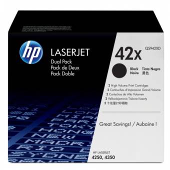 Комплект картриджей HP Q5942XD 42X оригинальный чёрный для принтеров HP Laserjet 4250 | HP Laserjet 4350