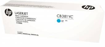 Картридж HP CB381YC оригинальный синий для принтеров HP LASERJET 6015 | HP LASERJET CM6030 mfp | HP LASERJET CM6040 mfp