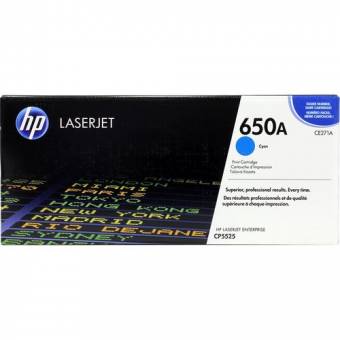Картридж HP CE271A 650A оригинальный синий для принтеров HP LaserJet Enterprise CP5525