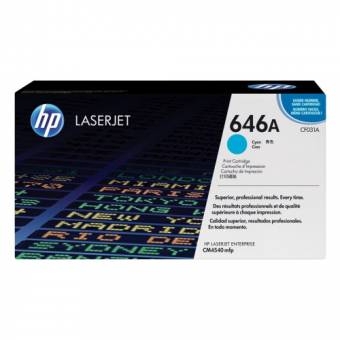 Картридж HP CF031A 646A оригинальный синий для принтеров HP LaserJet Enterprise CM4540mfp