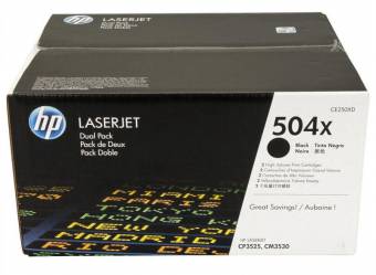 Комплект картриджей HP CE250XD 504X оригинальный чёрный для принтеров HP LASERJET CP3525 | HP LASERJET CM 3530