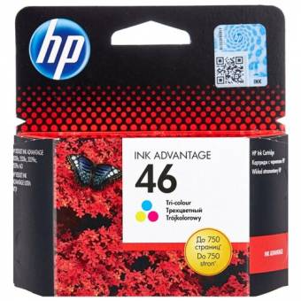 Картридж HP CZ638AE 46 оригинальный цветной для принтеров HP Deskjet Ink Advantage 2020hc | HP Deskjet Ink Advantage 2520hc | HP Deskjet Ink Advantage 2029hc | HP Deskjet Ink Advantage 2529hc AiO | HP DeskJet Ink Advantage Ultra 4729