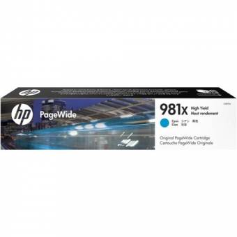Картридж HP L0R09A №981X оригинальный синий для принтеров HP Pagewide Enterprise Color 556 | HP Pagewide Enterprise Color MFP 586